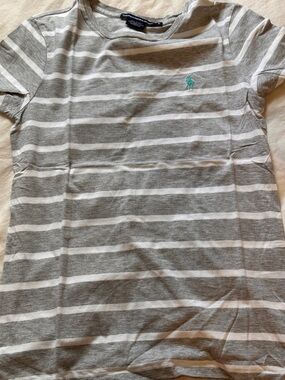 Polo Ralph Lauren Pima Cotton Tshirt - Gray Stripe Blue - S
